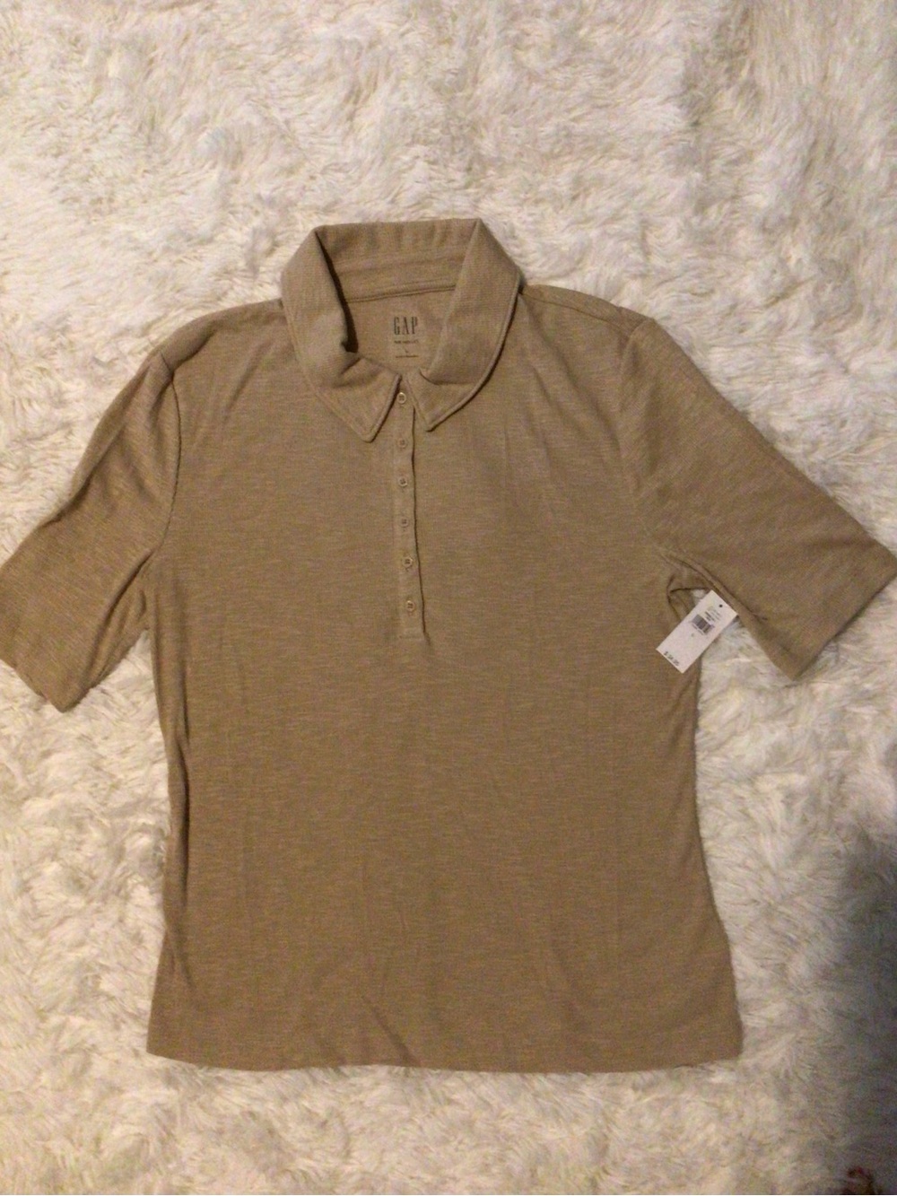 Gap Women’s Sleeve Polo in Tan